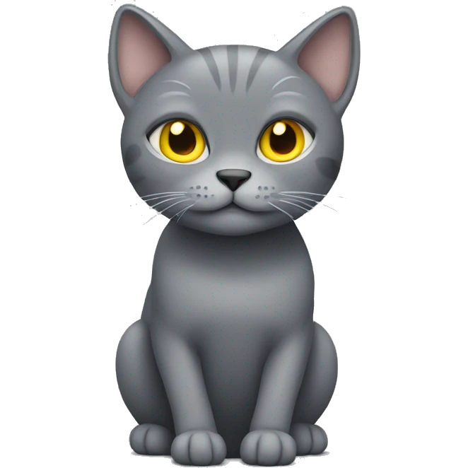 grey cat with yellow eyes emoji