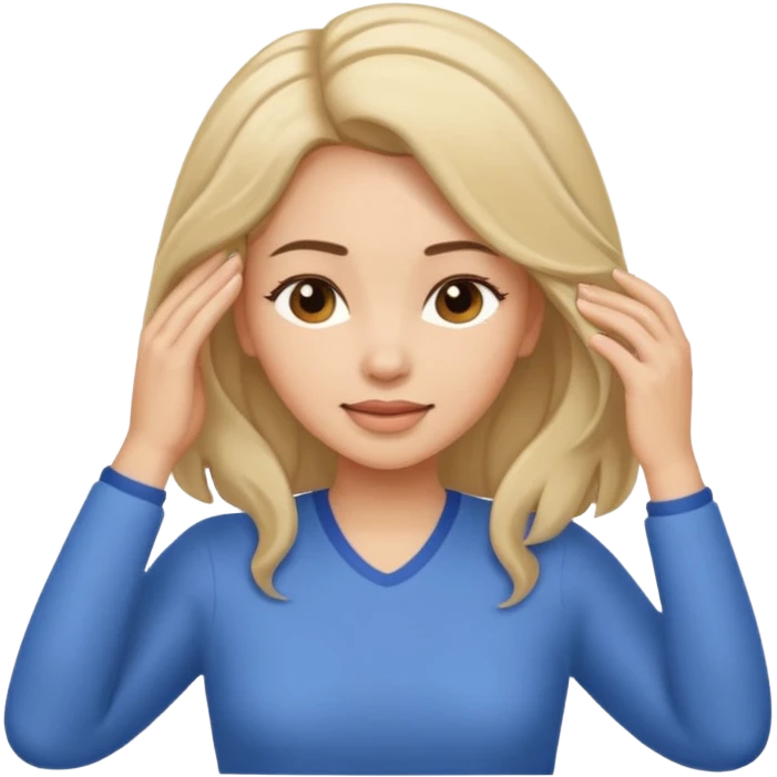 Chica masajeándose el cabello emoji