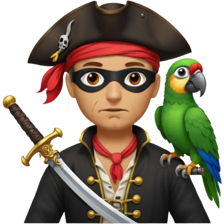 pirate and parrot emoji