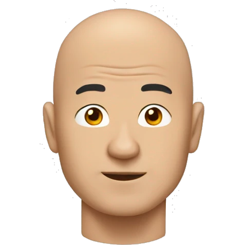 Bald chinese man as supermen emoji