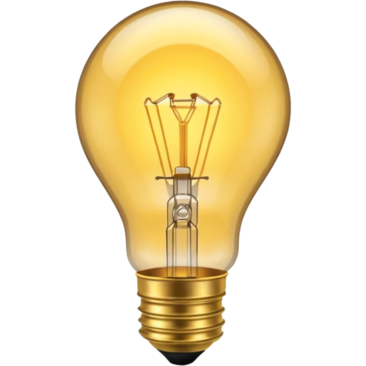 Standard incandescent light bulb with brass base and clear glass emoji