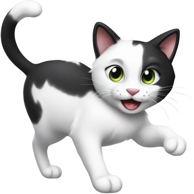 Black and white cat dancing emoji
