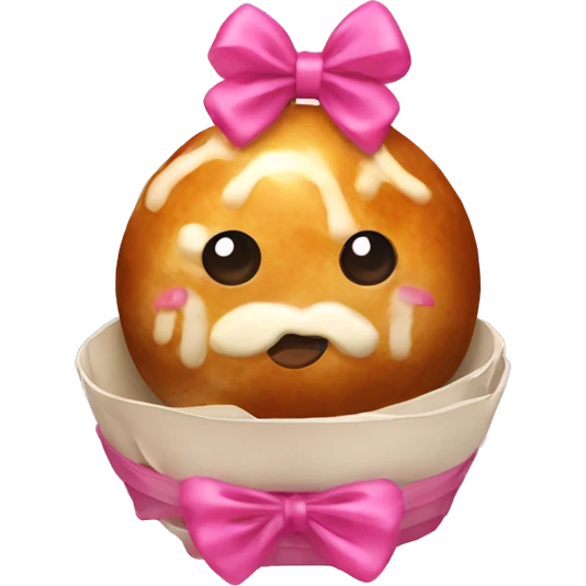 takoyaki with pink bow emoji
