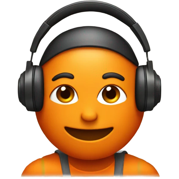 an orange guy with headphones emoji