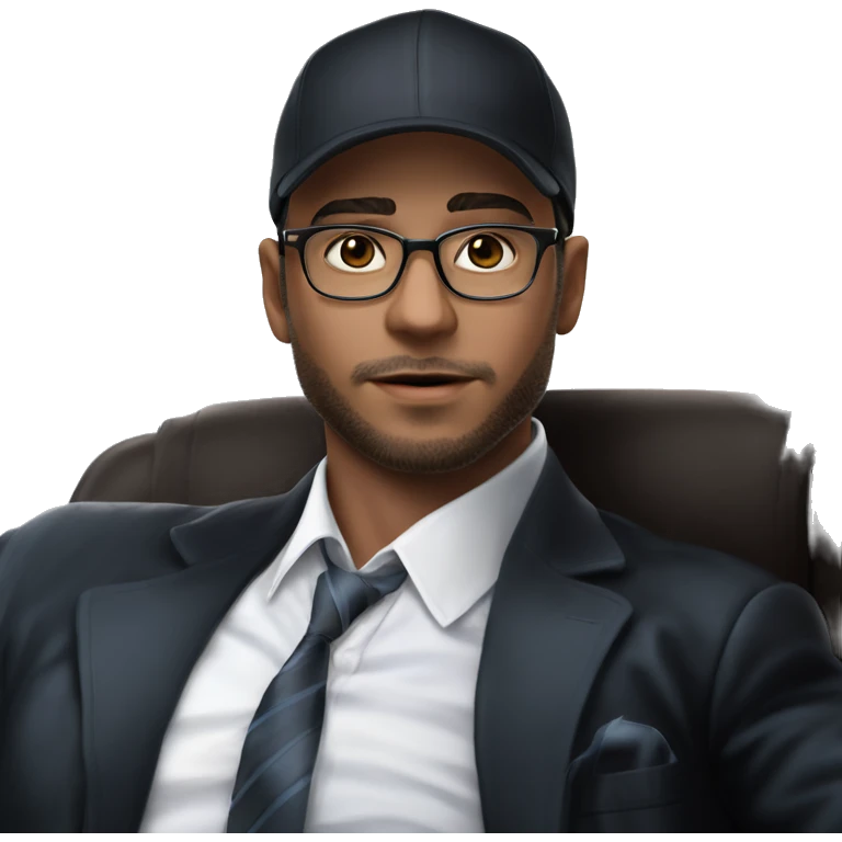 dapper gentleman in baseball cap emoji
