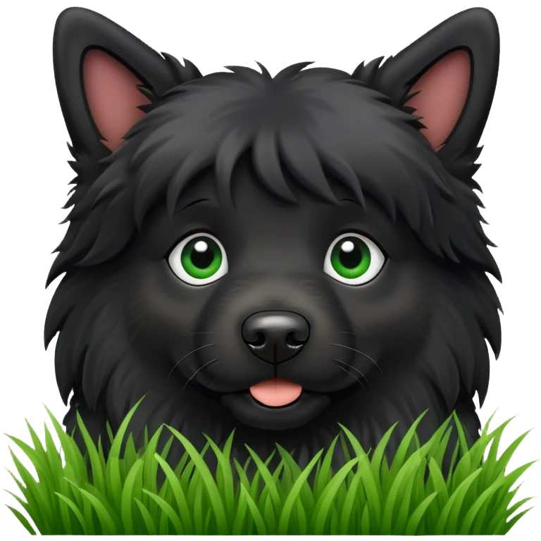 black dog on grass emoji