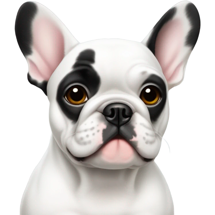 French bulldog white with black spot emoji
