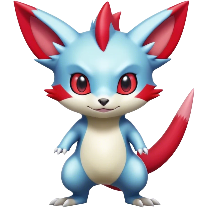 Cute Shiny Digimon-Sneasel-Zangoose-hybrid full body emoji