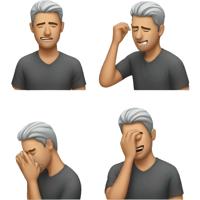 man tapping his head emoji