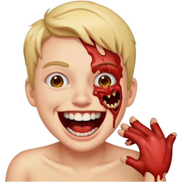 Pulling off my skin laughing emoji