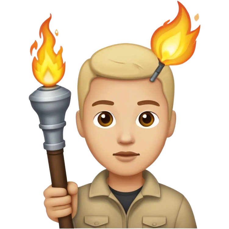 A human with a tourch emoji