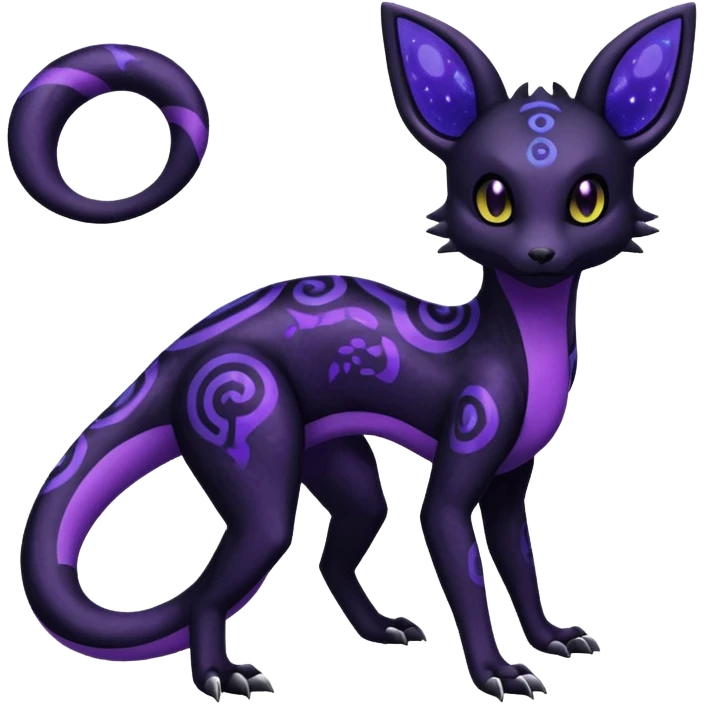Nebulae Salandit-Umbreon-Fakémon-hybrid-creature (full body)  emoji