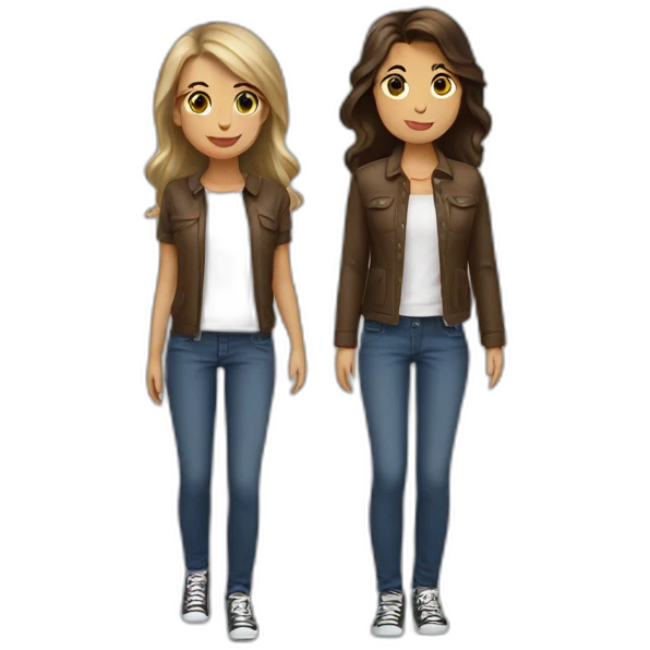 Fille brune et mec blond emoji