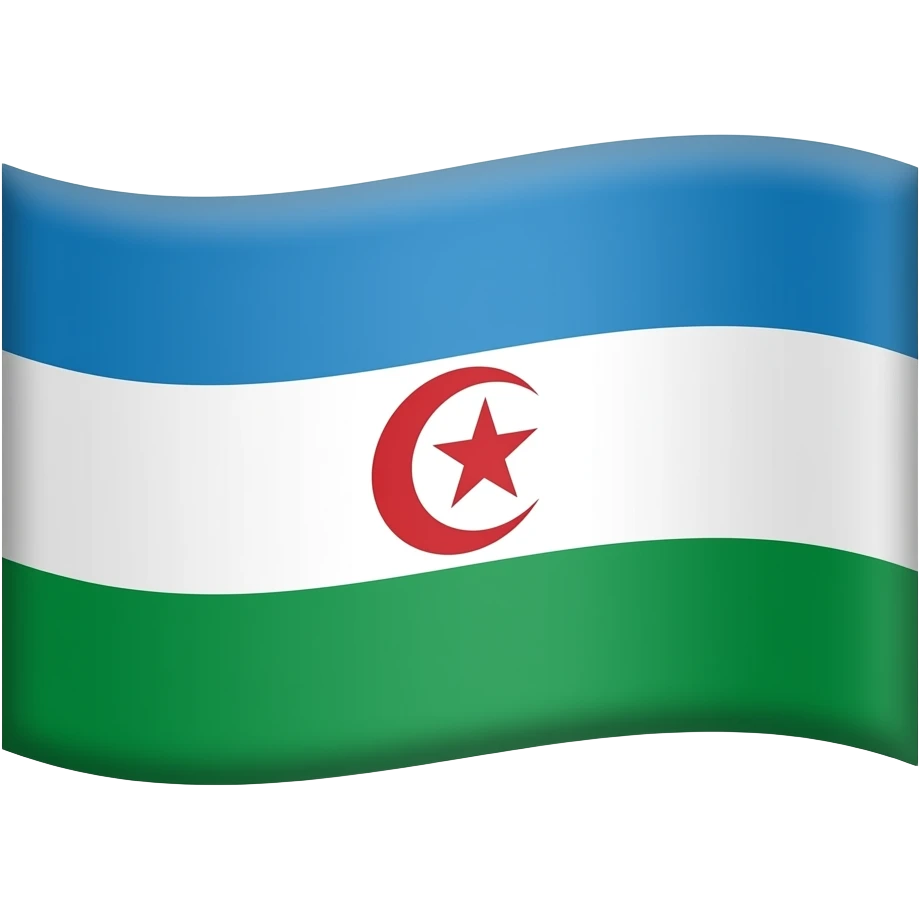 3 horizontal stripes top blue middle white and bottom green with the letter z in amazigh in the middle emoji