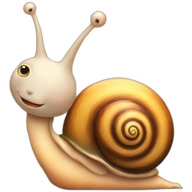 A snail hugging a dear emoji