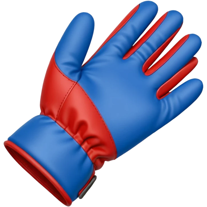 One Hand glove in blue (#00A3E0) and red (#F9423A)  emoji