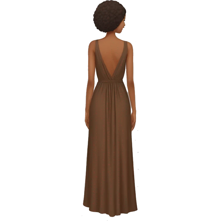 brown maxi dress with open back emoji
