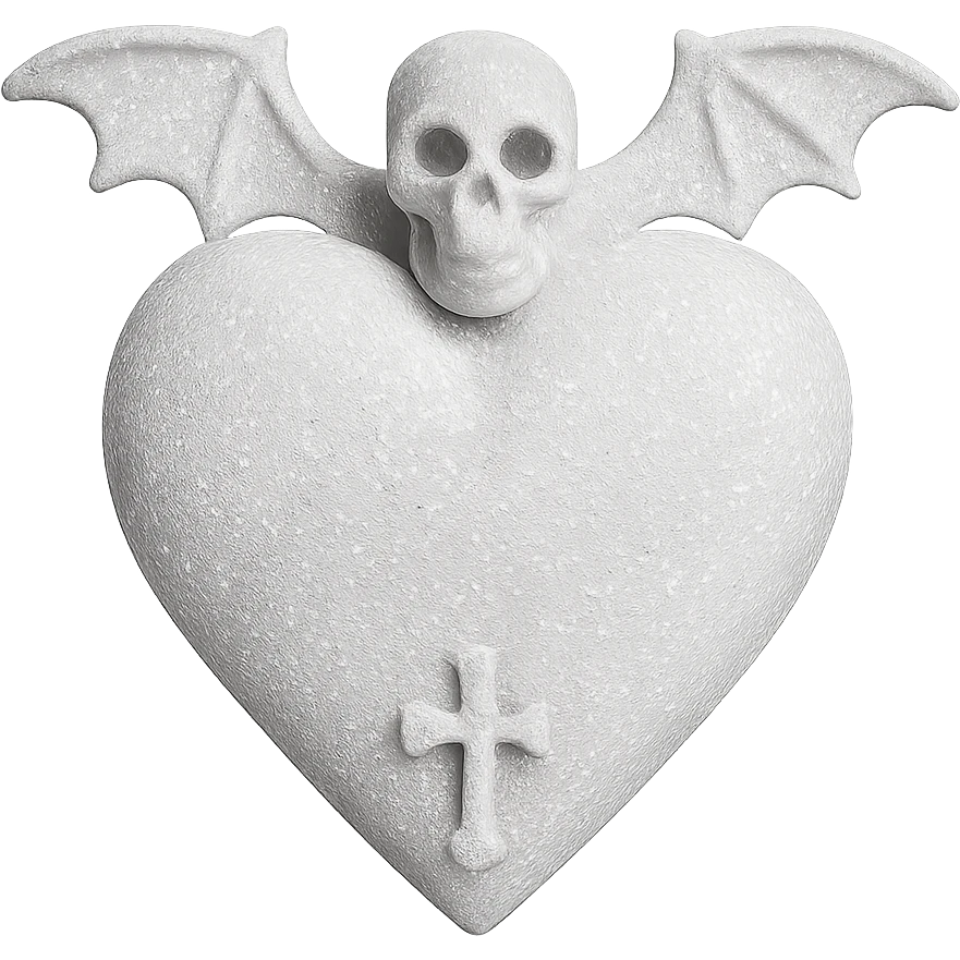 white sparkly goth object, remove background  emoji