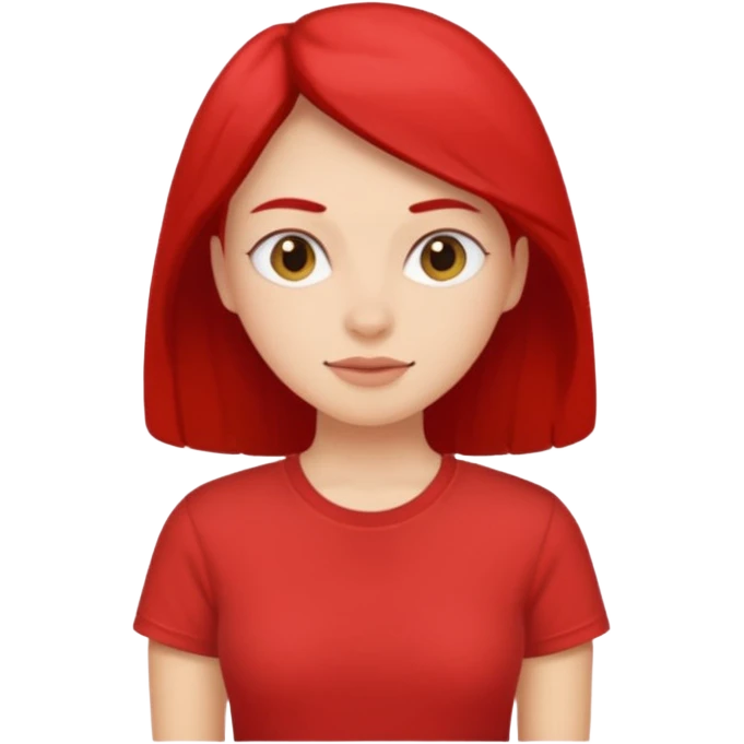 red women's T-shirt emoji