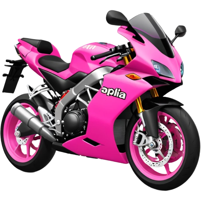 moto sportiva con scritta aprilia nera e solo avanti rosa fluorescente  emoji