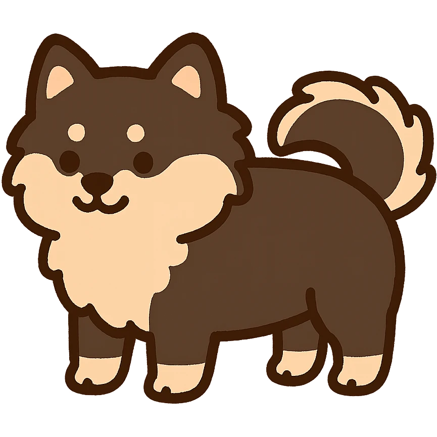 pusheen-style finnish lapphund puppy emoji