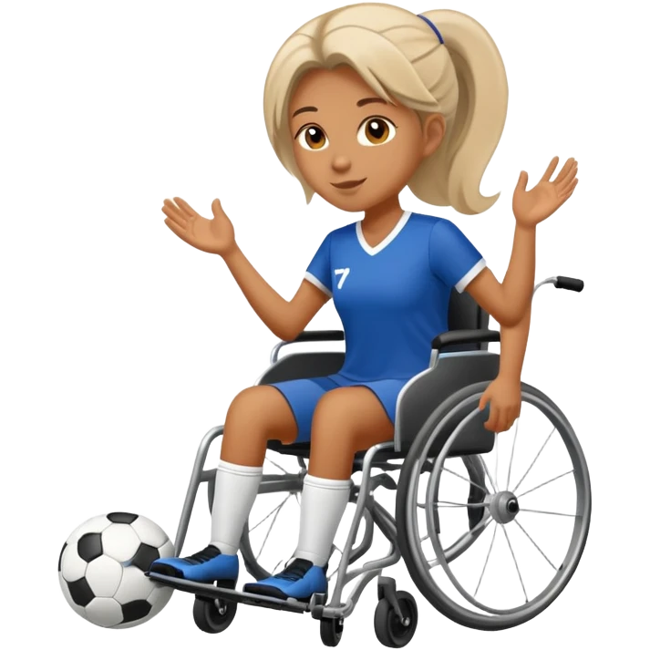 woman in wheelchair playing soccer emoji