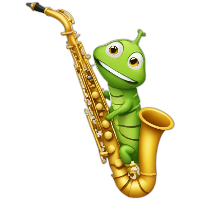 caterpila with a saxophone  emoji
