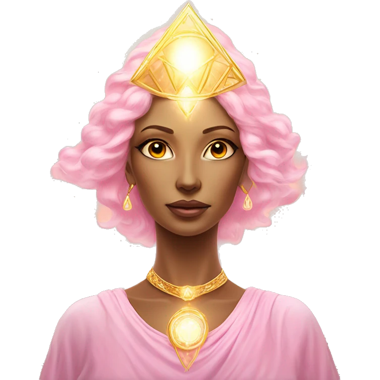 Pleiadian radiant golden diva woman female third eye pink emoji
