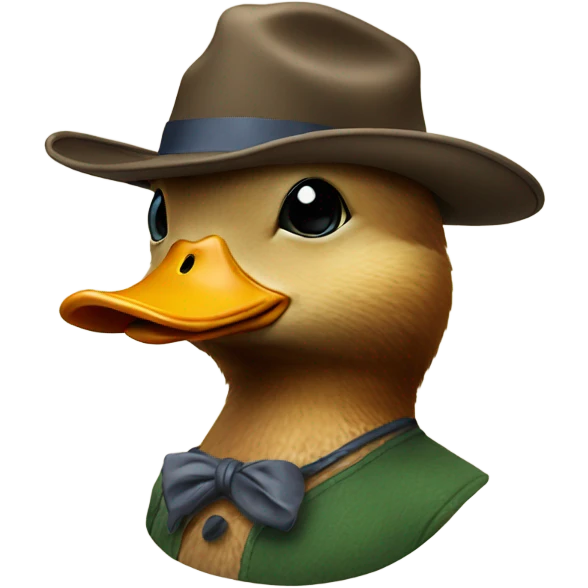 duck wearing hat emoji