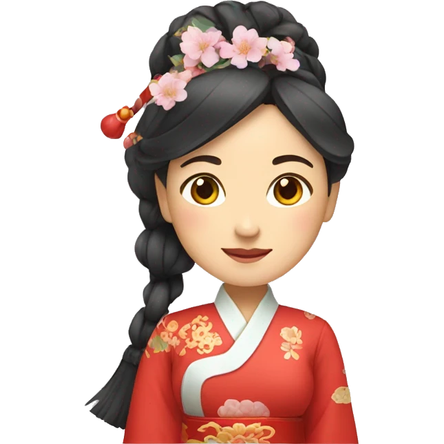 Chinese lady wear Chinese traditional clothes emoji