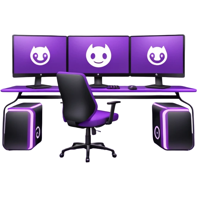 purple gaming setup with two monitors emoji