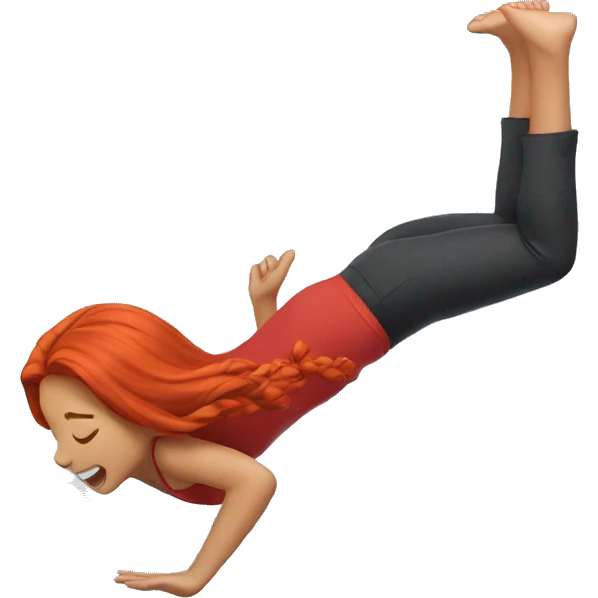 girl with red hair doing backflip emoji