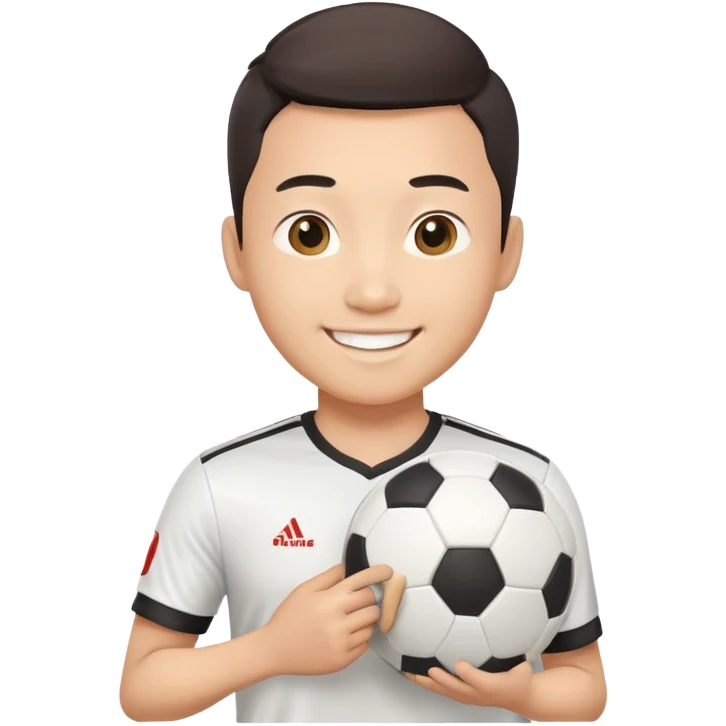 Chinese guy holding a soccer shirt emoji
