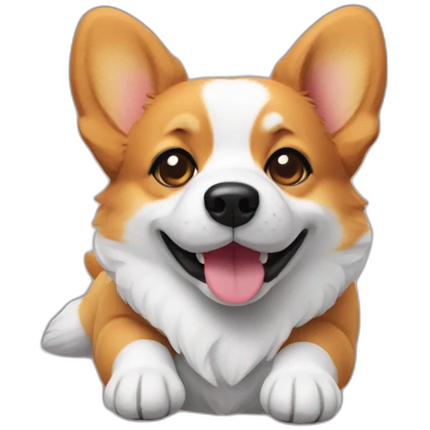 Corgi on back emoji