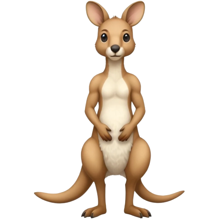 Plain white kangaroo with nothing on the kangaroo emoji