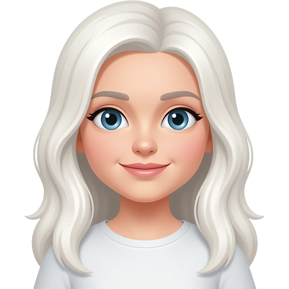 White girl long hair older emoji