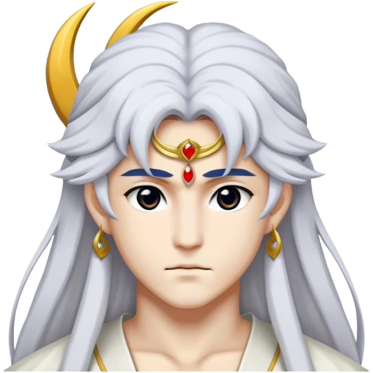 Sesshomaru with crescent moon on forehead emoji