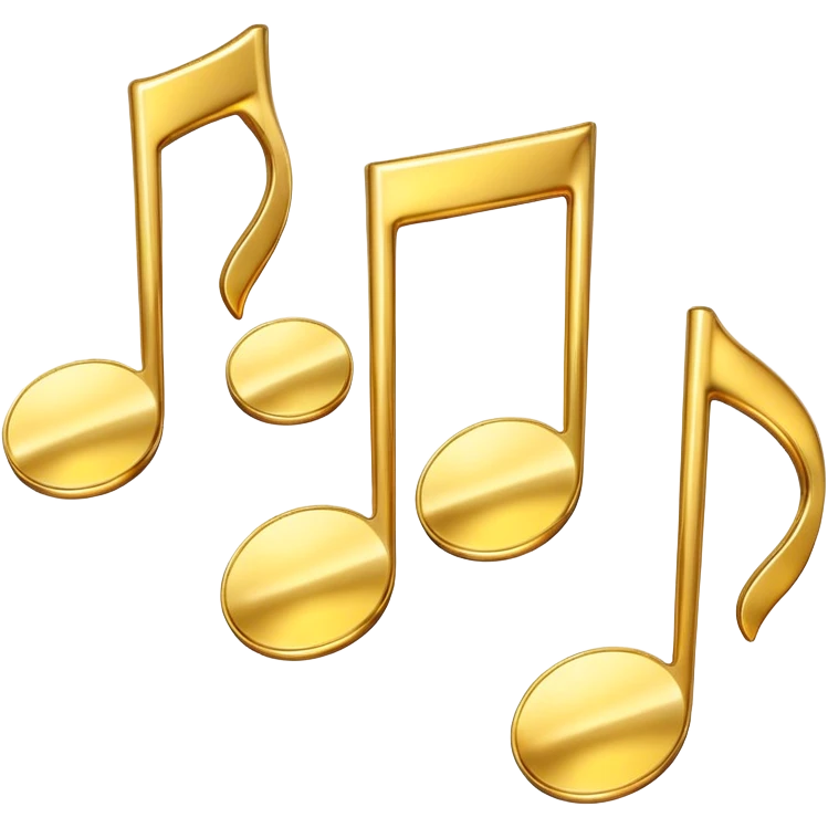 drei musiknoten in goldfarben emoji