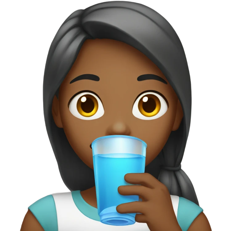 Girl drinking water  emoji