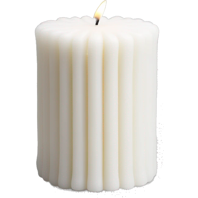 ribbed handmade candle wax white emoji