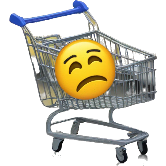 out of stock sign on a shopping cart emoji