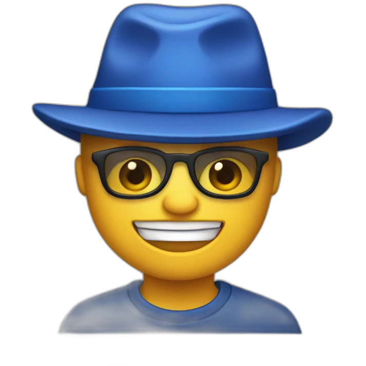 iphone with blue hat on emoji