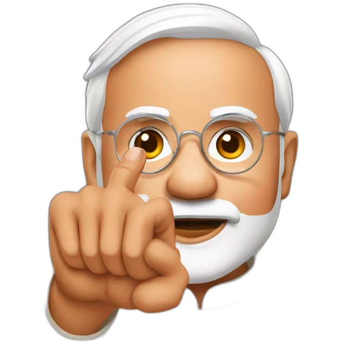 Narendra Modi showing finger emoji