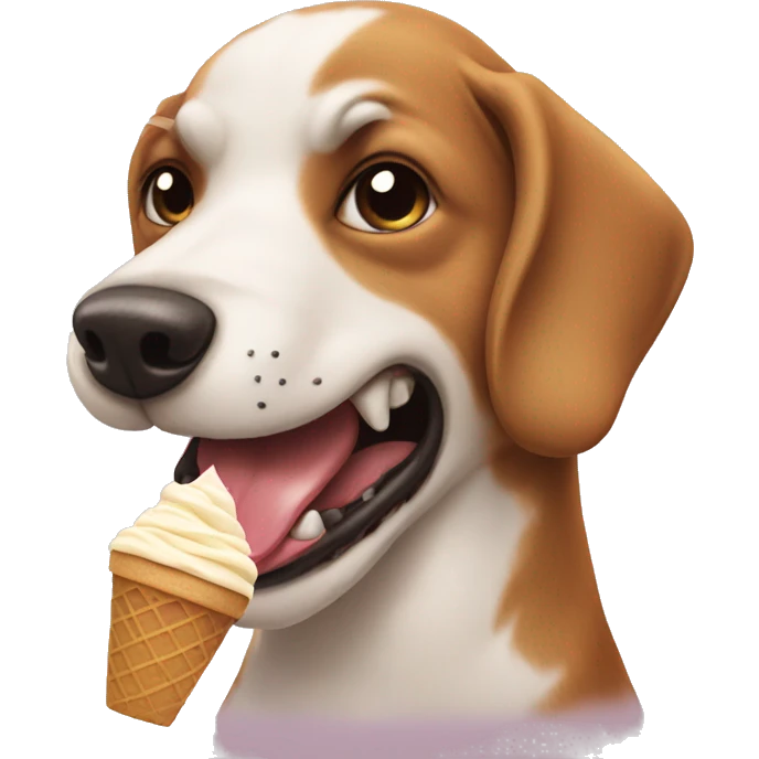 Dog eating ice cream  emoji