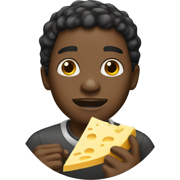 Black guy eating cheese slices emoji