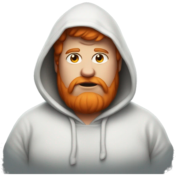 Fat redheaded man in a hood emoji