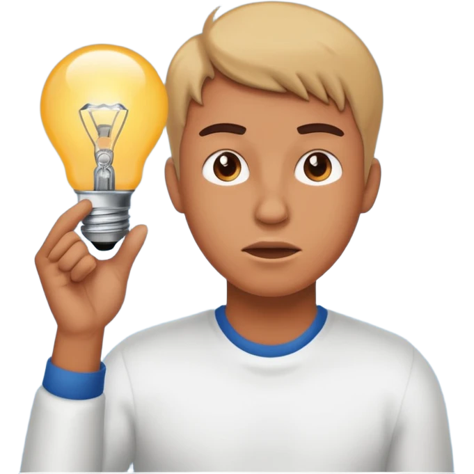 Human bullying a lightbulb emoji