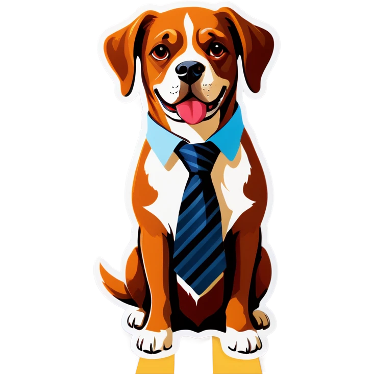 Dog wearing a tie emoji