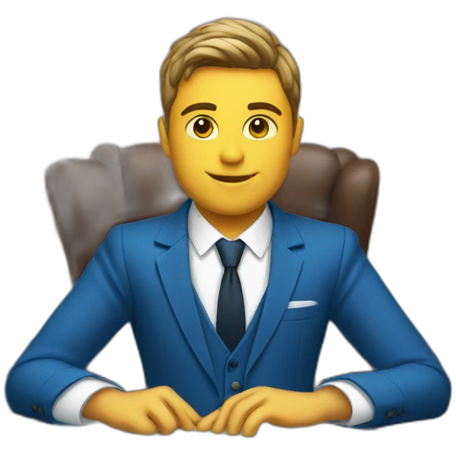 Posh-boy-with-blue-suit-managing-contract emoji
