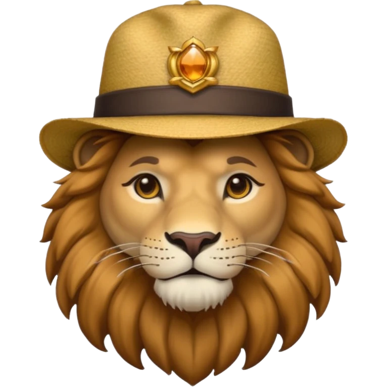 lion wearing hat emoji